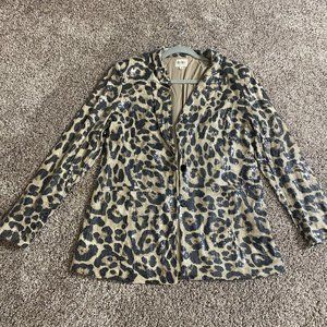 Leopard Clear Sequin Blazer  - Large